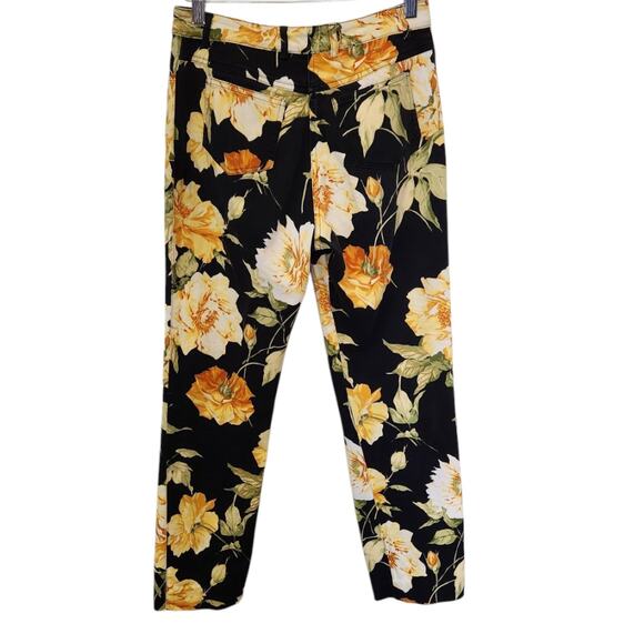 St. John Sport Yellow Rose Flower Stretch Straight Leg Pant Size 2 Excl Cond - Picture 3 of 4